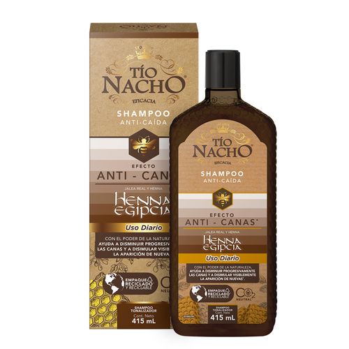 Tío Nacho Shampoo Anti Canas Henna Egipcia Anti Caída 415ml