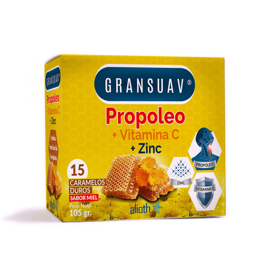 Gransuav Propóleo Zinc Y Vitamina C 15 Caramelos Duros