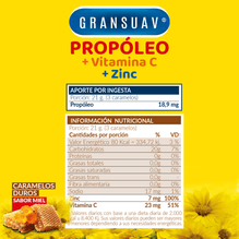 Gransuav Propóleo Zinc Y Vitamina C 15 Caramelos Duros