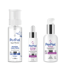 Perpiel Combo Agua Micelar Monofásica 200ml + Facial 80ml y Serum Antiage 30ml