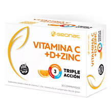 Vitamina C + D3 + Zinc Triple Acción Geonat 30 Comprimidos