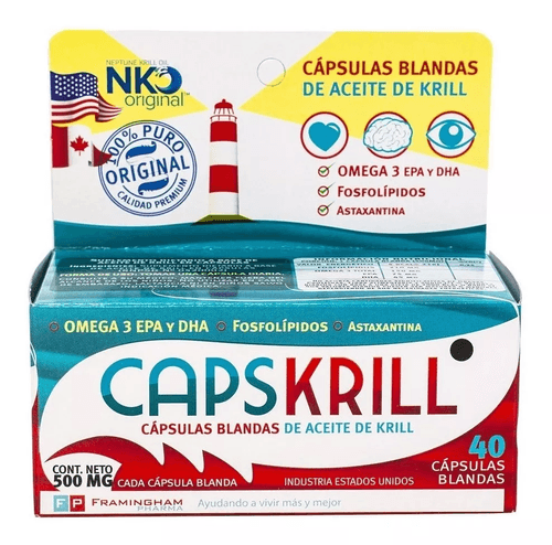 Capskrill Omega 3 Epa Y Dha Aceite Krill 40 Cápsulas Blandas Framingham