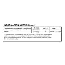 Sele200 Selenio Orgánico antioxidante 30 Comprimidos