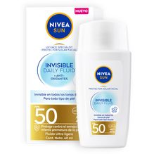 Protector solar facial NIVEA SUN Invisible Daily Fluid Para todo tipo de piel x 40 ml