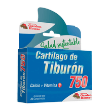 Cartílago De Tiburón Garden House Calcio Vitamina D 20 Comprimidos