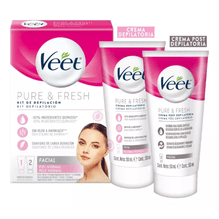 Kit De Depilación Veet Pure & Fresh Crema Facial Piel Normal 50ml + Post Depilatoria 50ml