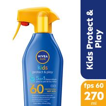 Protector solar NIVEA Protect & Play 5 en 1 Kids Trigger Spray FPS 60 y protección UVA x 270 ml