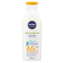 Protector solar NIVEA SUN Babies & Kids Sensitive 5 en 1 FPS 65 Piel sensible x 200 ml