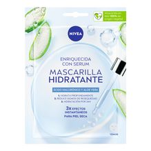 Mascarilla de Papel NIVEA Hidratante con Serum, con Ácido Hialurónico y Aloe Vera, para Piel Seca 1 Ud