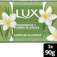 Jabón En Barra Lux Lemongrass Y Flores Blancas 90g 3 Unidades