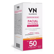 Protector Solar Villeneuve Facial Invisible Fps 50 50ml