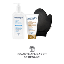 Dermaglós Combo Crema Gel Autobronceante + Ultra Hidratación + Guante