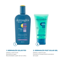 Dermaglos Combo Protector Solar Fps50 + Gel Post Solar