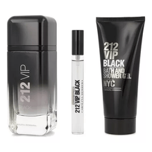 212 Vip Black Carolina Herrera Kit Edp + After Shave + Mega Spitzer