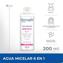 Dermaglós Facial Agua Micelar 6 En 1 X 200ml