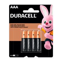 Pilas Alcalinas Duracell AAA Blister de 4 Unidades