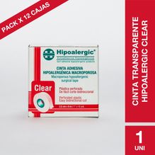Hipoalergic Clear Cinta Adhesiva 2,5 cm x 9 m x 12 Unidades