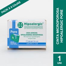 Hipoalergic Pore Cinta Adhesiva 5 cm x 9 m x 6 Unidades
