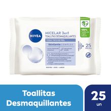 Toallitas desmaquillantes 3 en 1 NIVEA MicellAir para todo tipo de piel x 25 unidades