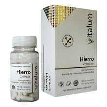 Hierro Complex Vitaminas B9 + B12 + C Vitalum 60 Cápsulas