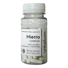 Hierro Complex Vitaminas B9 + B12 + C Vitalum 60 Cápsulas