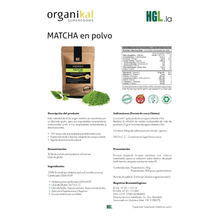Te Verde Matcha En Polvo Organikal Hgl 50g