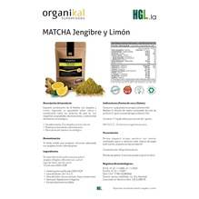 Te Verde Matcha Jengibre Limón Organikal Hgl Polvo 50g