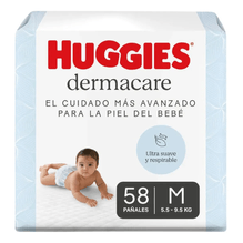 Pañales Huggies Dermacare Talle M 5,5 A 9,5 Kg 58 Unidades