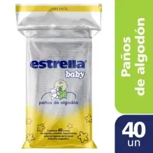 Estrella Baby Paños De Algodón Pre Cortado 40 Unidades