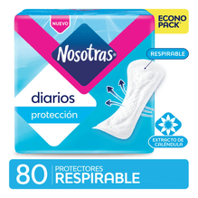 Protector Diario Nosotras Respirables Con Caléndula 80 Unidades
