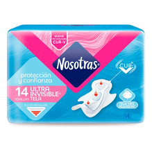 Toallitas Femeninas Nosotras Cur-V Ultra Invisible 14 Unidades