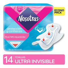 Toallitas Femeninas Nosotras Cur-V Ultra Invisible 14 Unidades