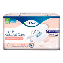 Toalla Femenina Tena Discreet Natural Care Con Alas 8 Unidades