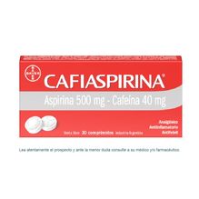 Cafiaspirina con Aspirina 500mg + Cafeína 40mg x 30 Comprimidos