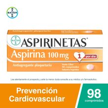Aspirinetas Antiagregante Plaquetario con Aspirina 100mg x 98 Comprimidos