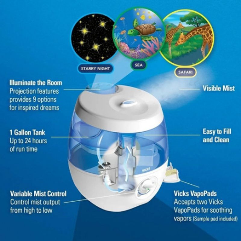 Vick Humidificador Vapor Frío Con Proyector Vul575ar-1760462273130