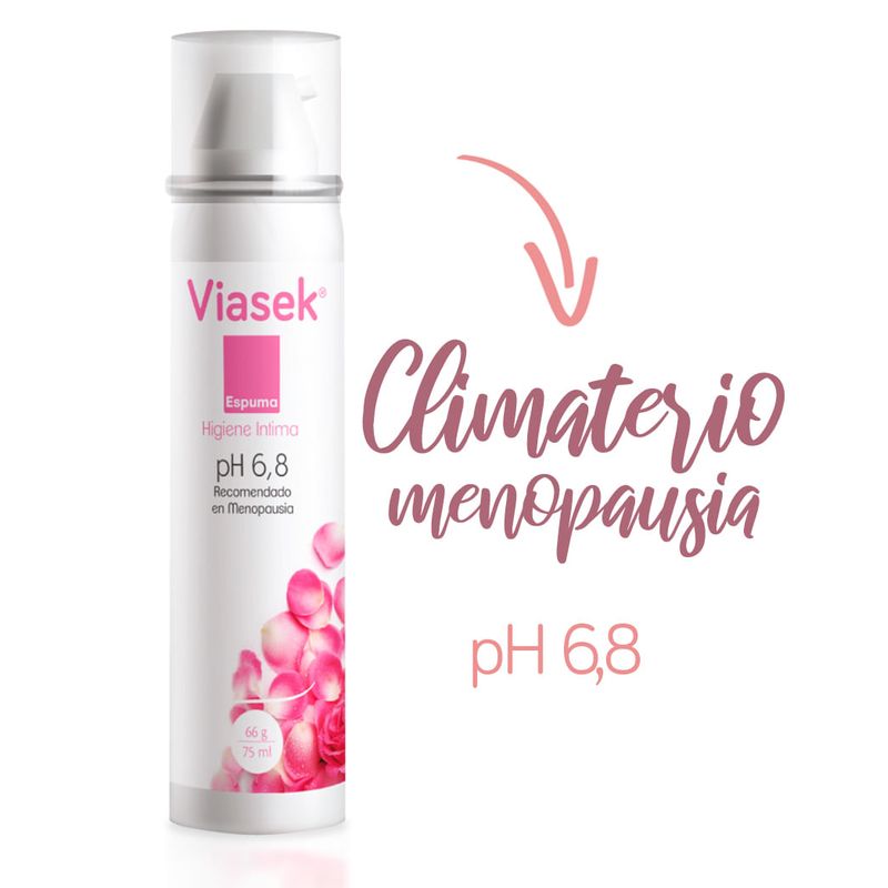 VIASEK ESPUMA pH 6,8 Menopausia Envase x 75 ml-1760469202983
