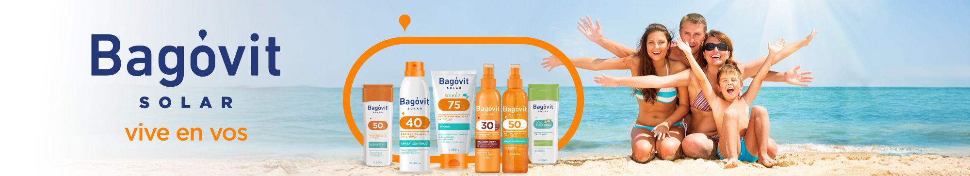 Protección solar Bagóvit con fórmulas resistentes al agua y toque seco