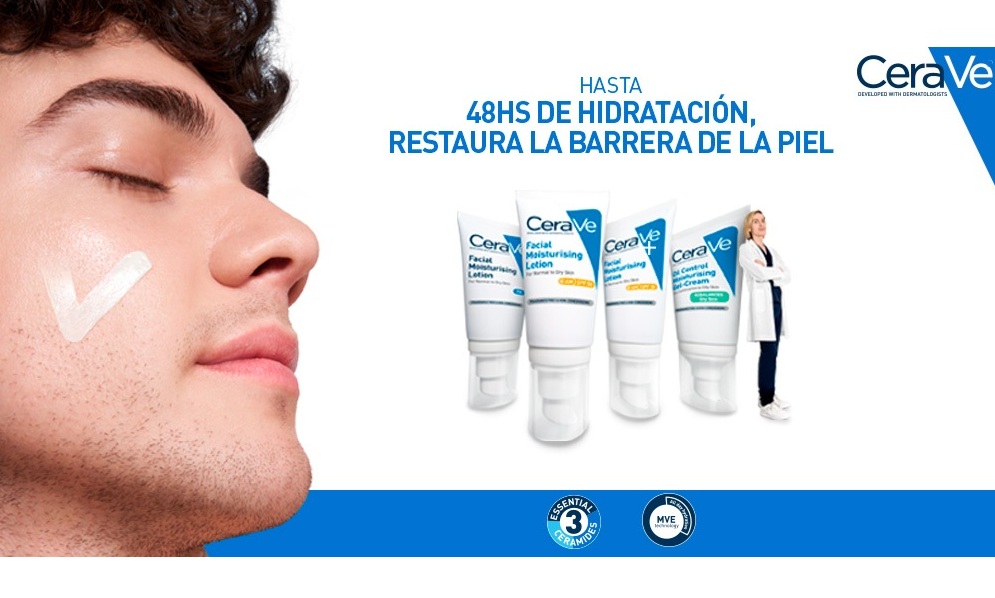 CeraVe crema y loción hidratante que ayudan a restaurar la barrera de la piel en 1 hora