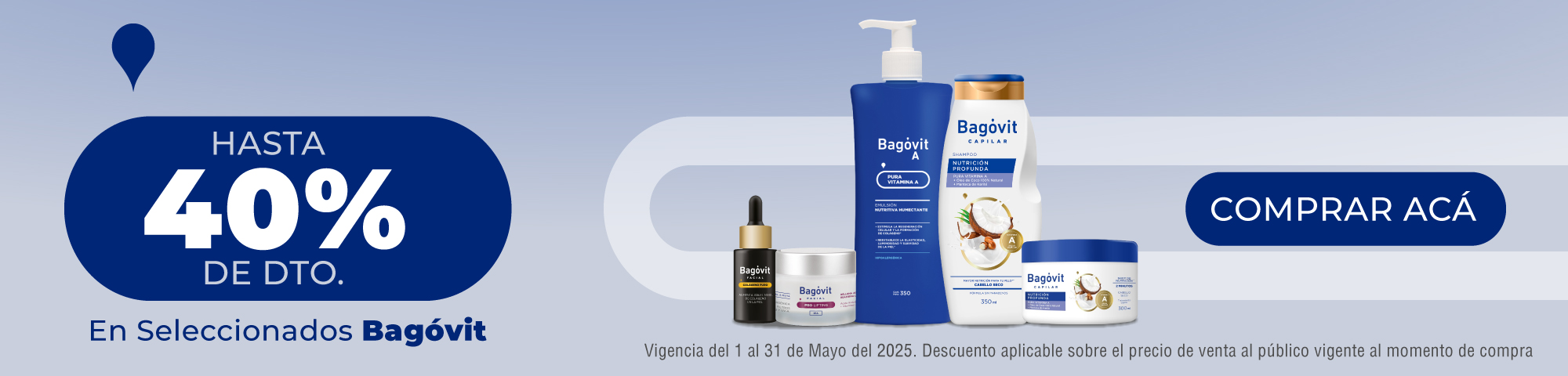 Descuento de hasta 40% en productos Bagovit para el cuidado de la piel y el cabello