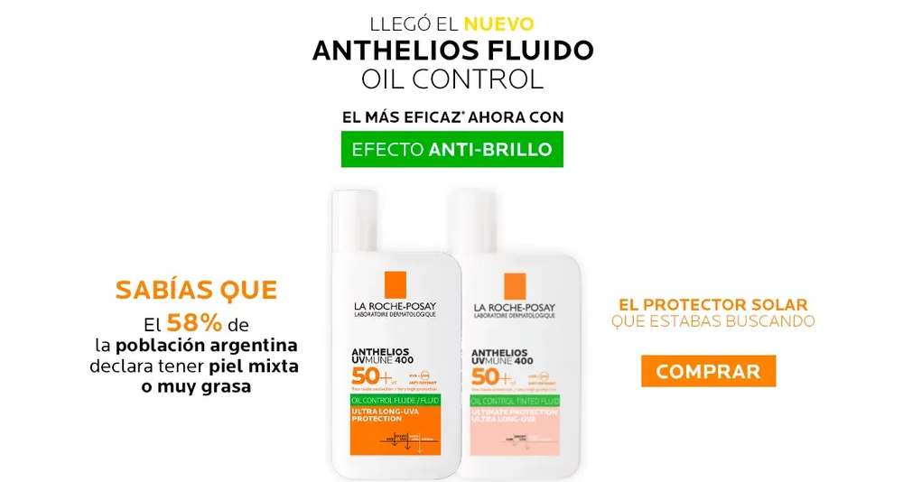 Protector solar La Roche-Posay Anthelios Oil Control Fluido FPS 50+ para piel grasa en Farmaplus