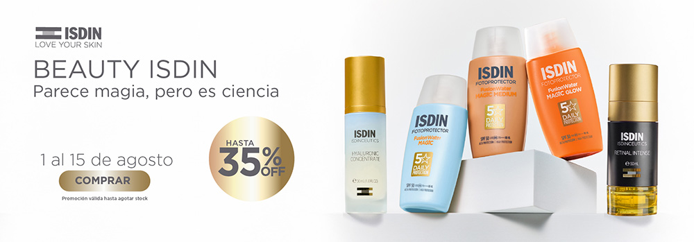 ISDIN con hasta 35% de descuento en protectores solares y productos dermatológicos en Farmaplus