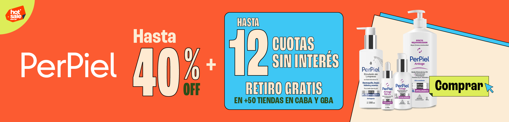 Hasta 40% OFF en Perpiel: hidratación profunda con ácido hialurónico