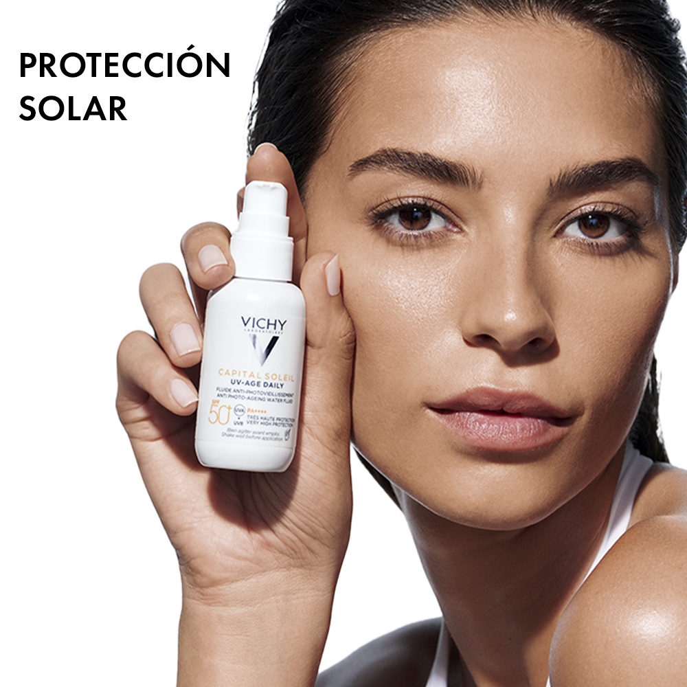 Cuidado solar de Vichy con alta protección FPS para rostro y cuerpo