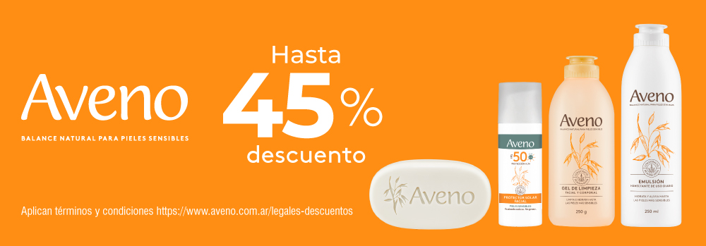 Aveno con Hasta 40% off en protectores solares en Farmaplus, corporales y faciales